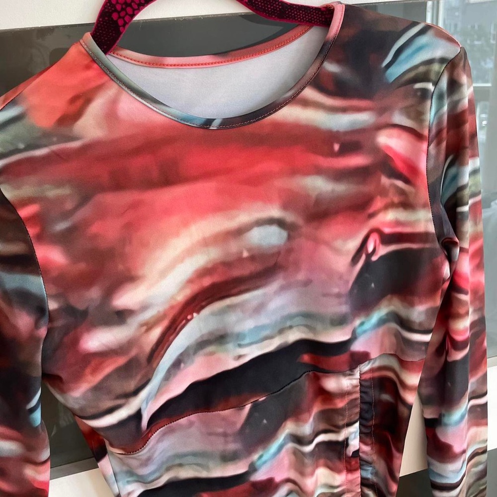 multicoloured longsleeve mini dress - Picture 3 of 4